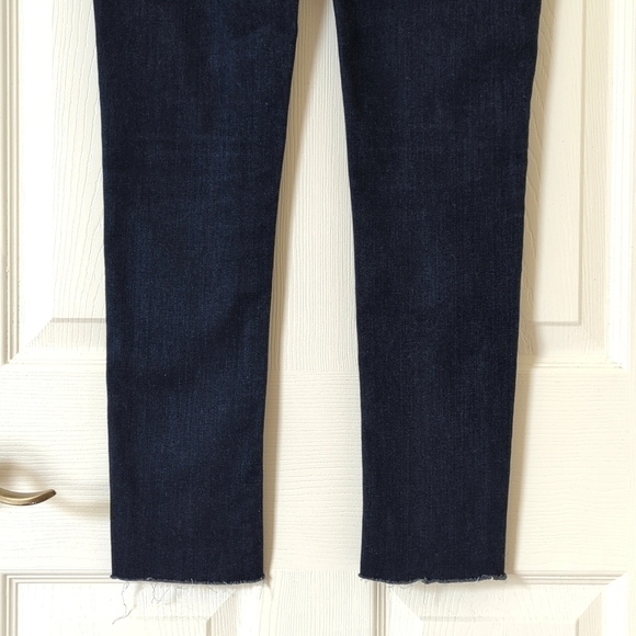 Eileen Fisher Dark Wash Organic Cotton Mid Rise Ankle Cropped Skinny Jeans 2 - Picture 6 of 14